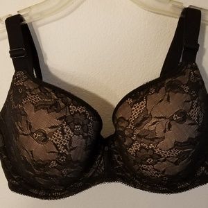 Wacoal Black Lace Design Bra 34ddd/F